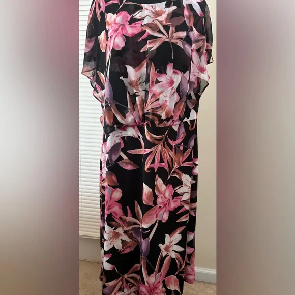 Connected Apparel Floral Print Dress-Size 16 - Picture 7 of 13